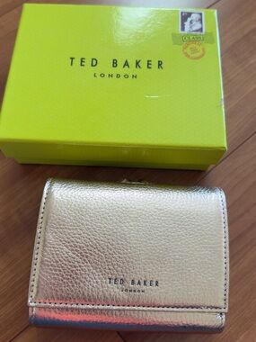 Ted Baker Metallic Gold Leather Mini Wallet
